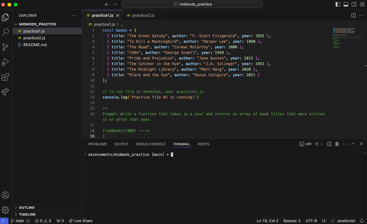 screenshot of VS code set up